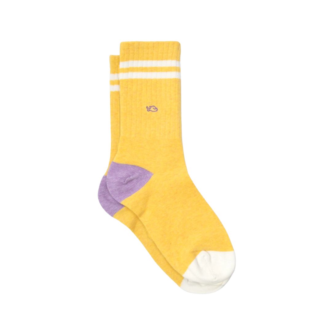 Retro-Socken aus gekämmter Baumwolle gelb