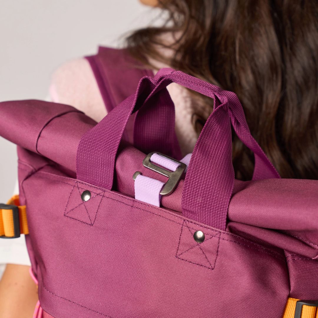 Rolltop-Rucksack mehrfarbig violett/bordeaux