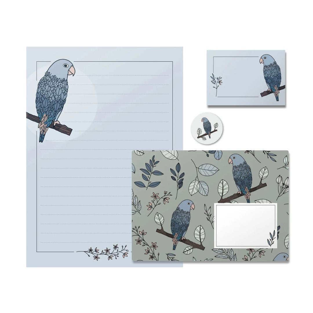 Briefpapier Set 03 'Papagei'