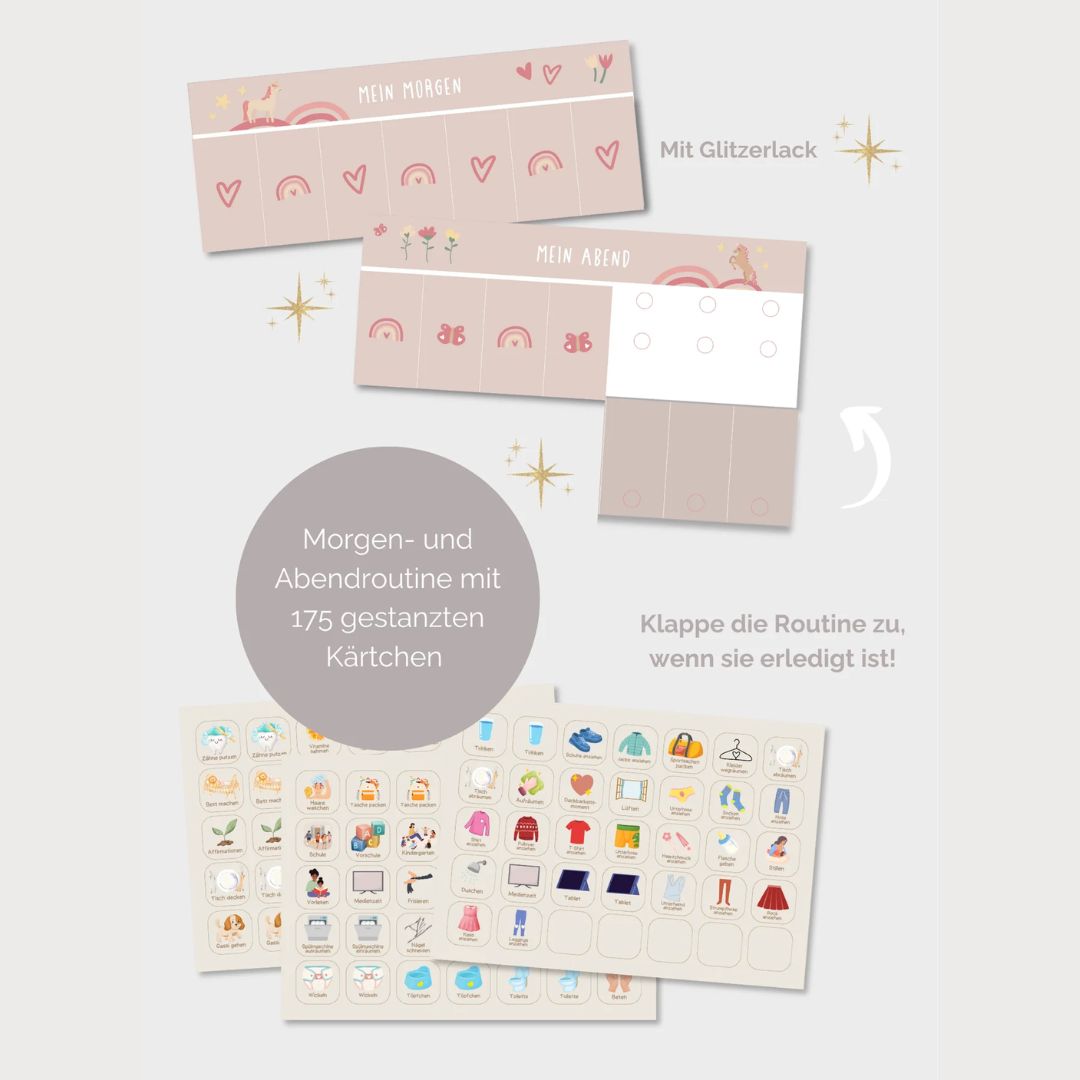 Morgen- & Abendroutine Set 'Einhorn Glitzer'