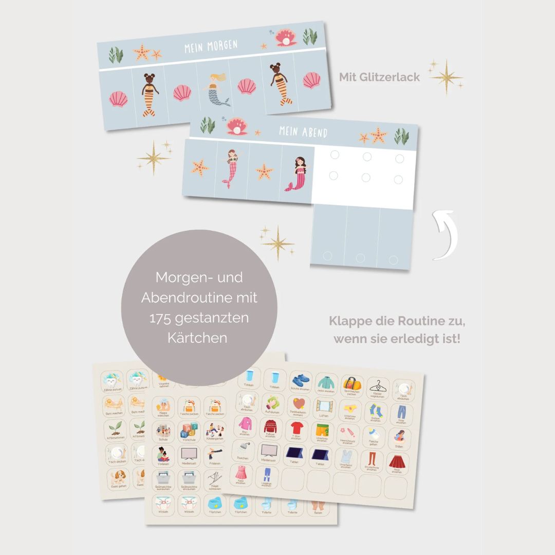 Morgen- & Abendroutine Set 'Meerjungfrauen Glitzer'