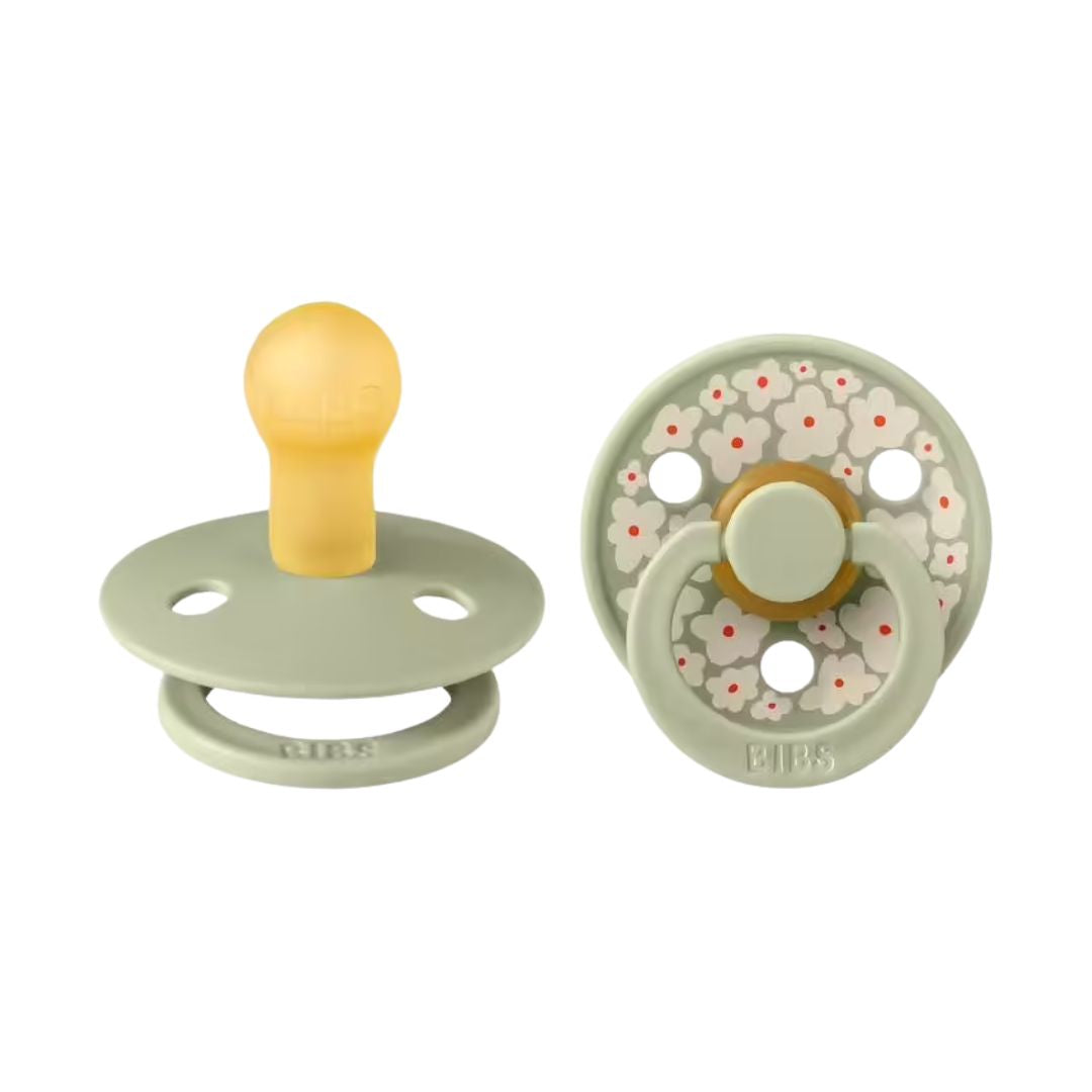 Runder Schnuller aus Naturkautschuk 2er Set Jasmine/Sage