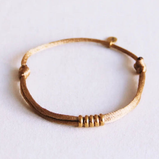 Satinarmband mit Ringen goldfarben/gold