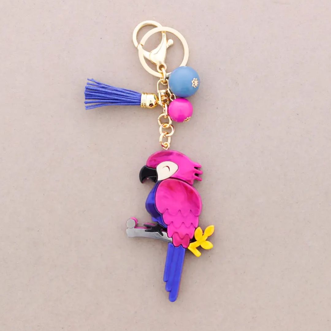 Schlüsselanhänger aus Kunstharz 'Papagei'