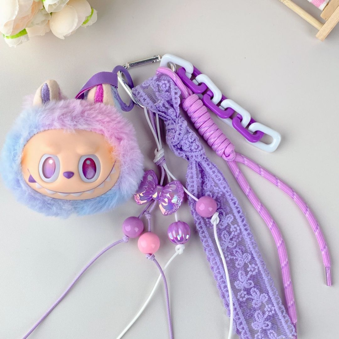 Labubu inspirierter Plüsch-Taschenanhänger multi
