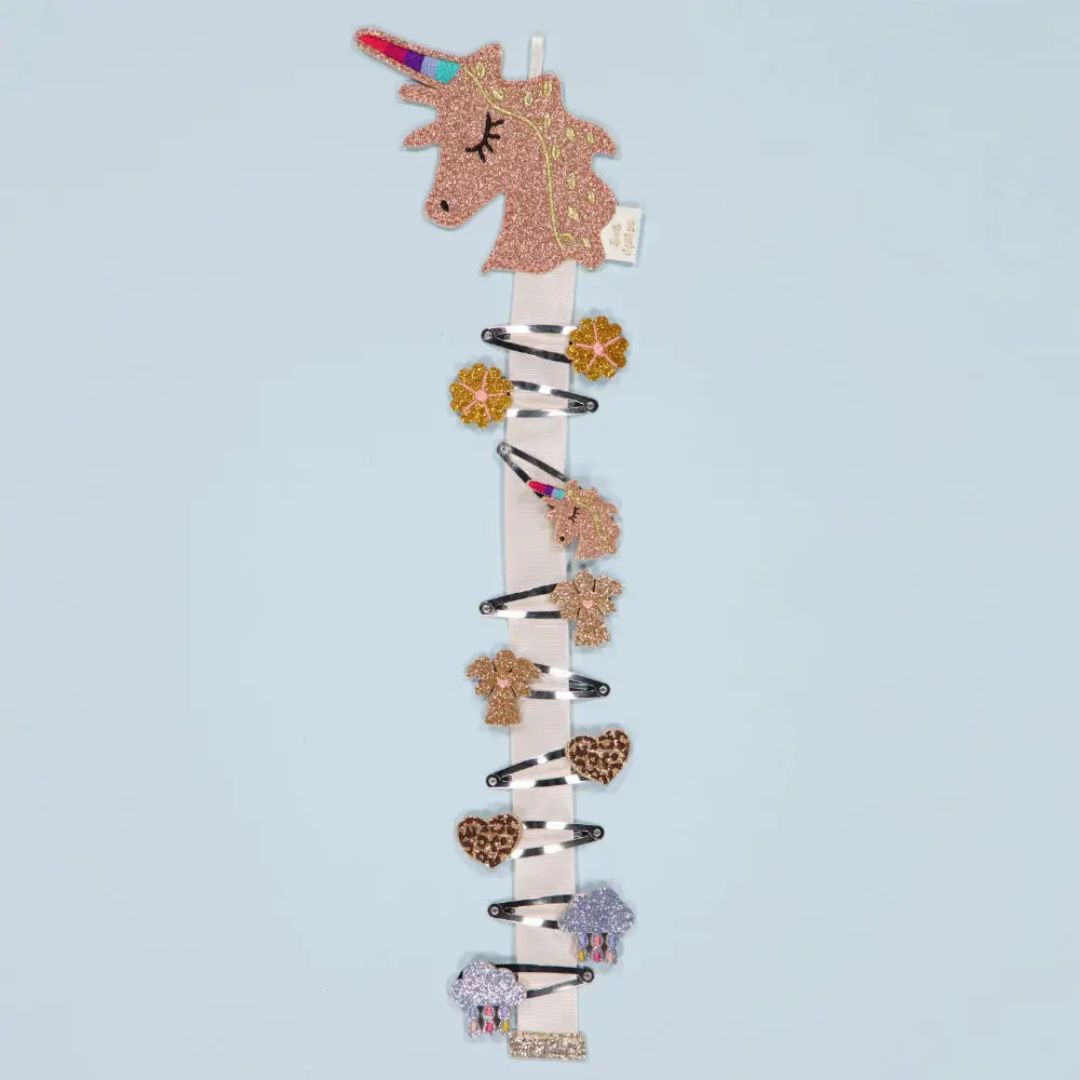 Zuckersüßer Wandhalter für Haarspangen 'Einhorn'