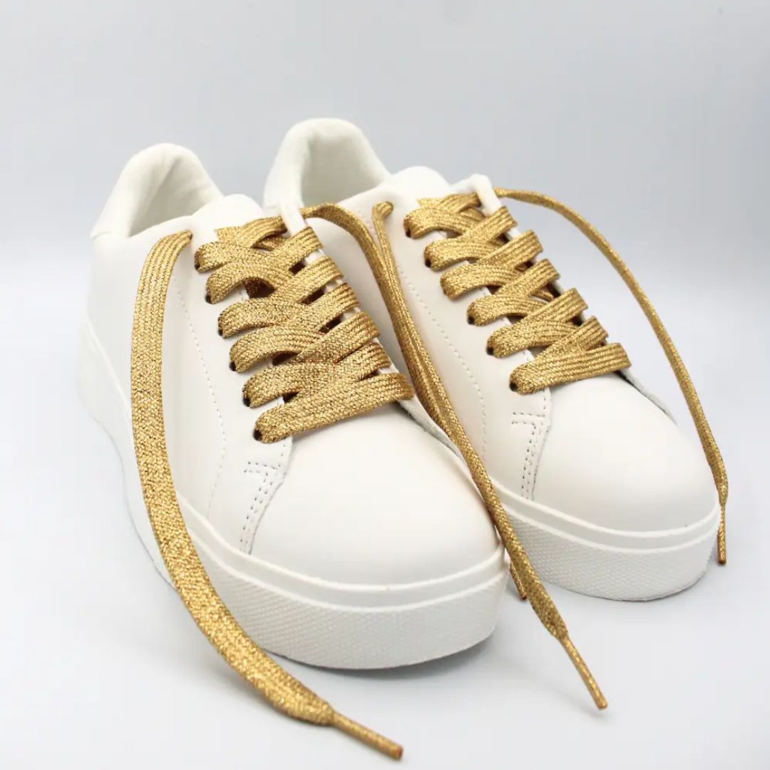 Schnürsenkel Glitzer gold