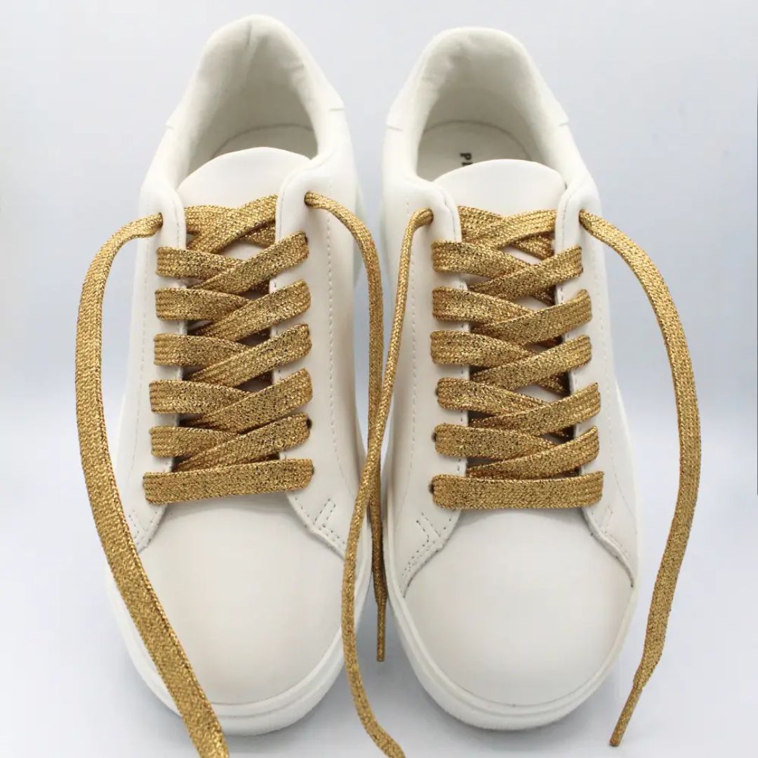 Schnürsenkel Glitzer gold