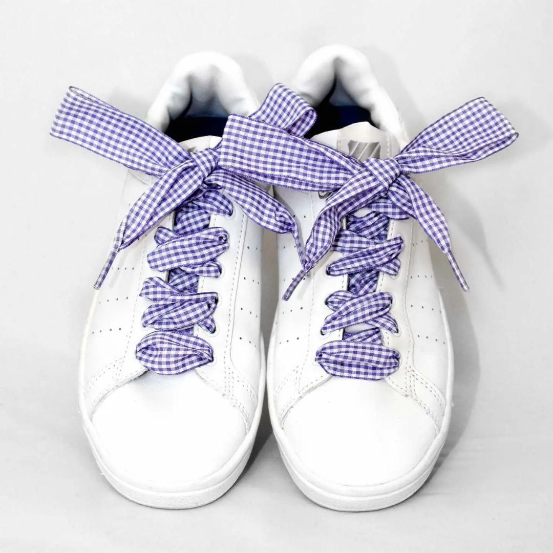 Schnürsenkel mit Vichy-Muster violett