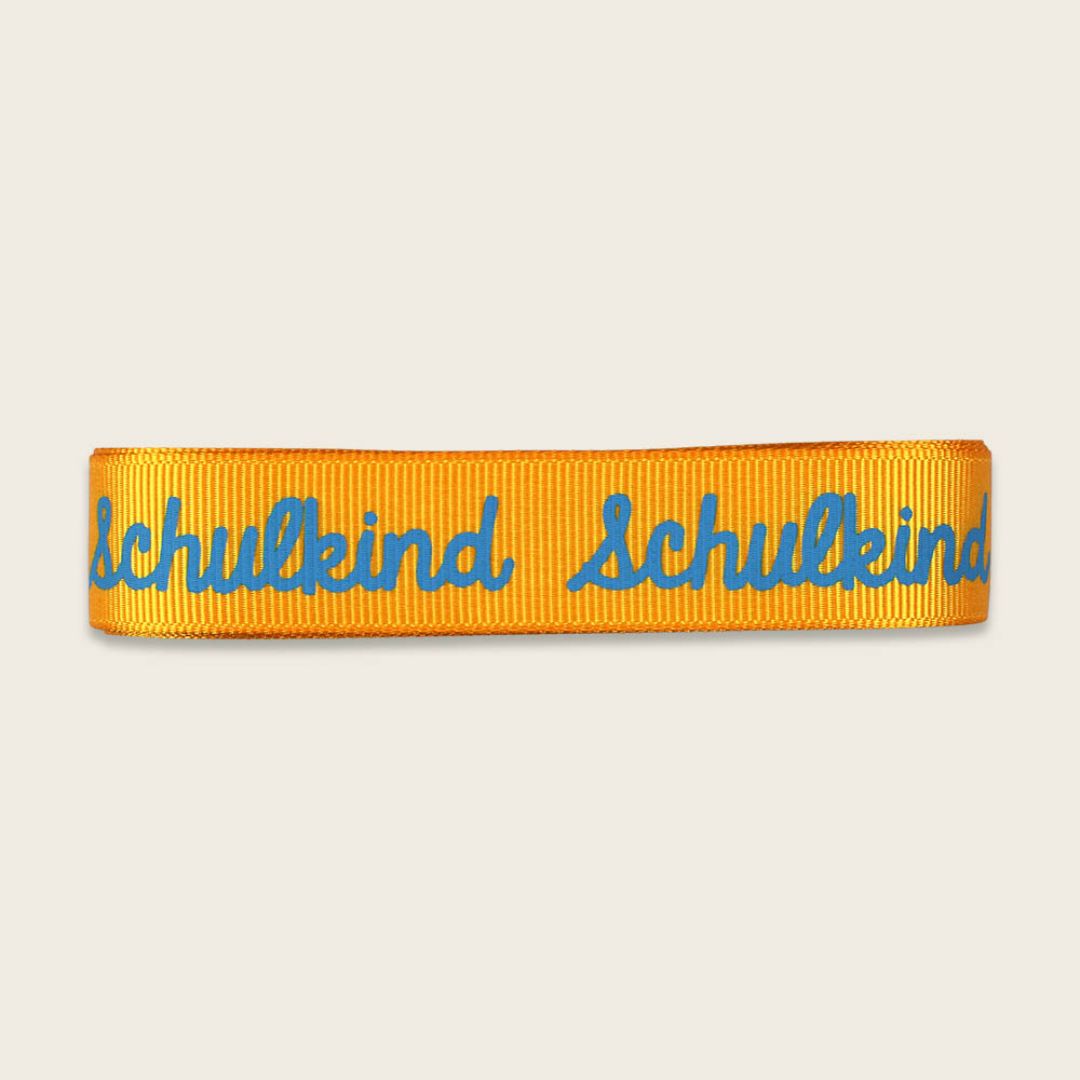Geschenkband-Set „Schulkind“ orange/blau