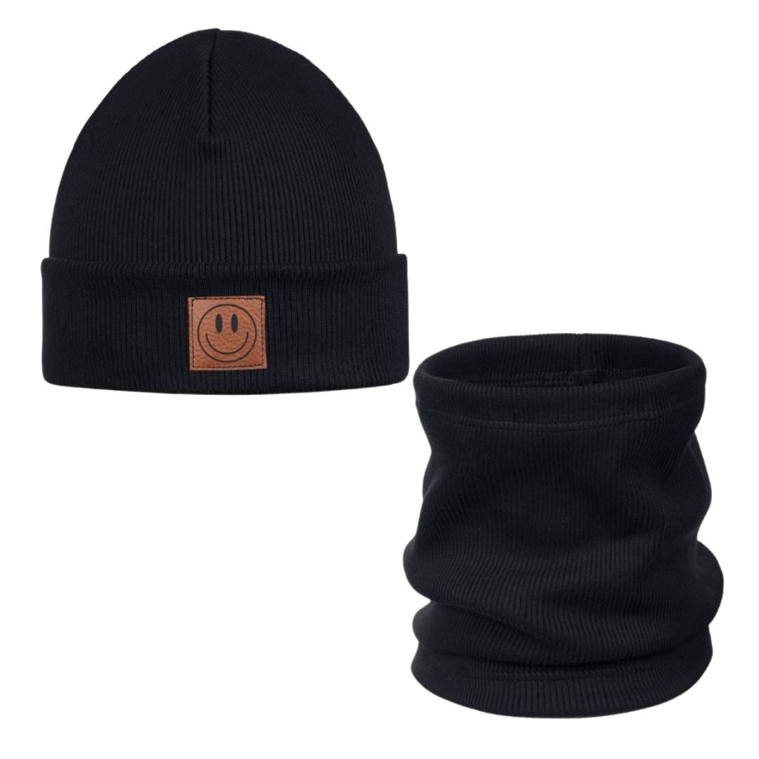 Set Mütze und Loop für Kinder schwarz