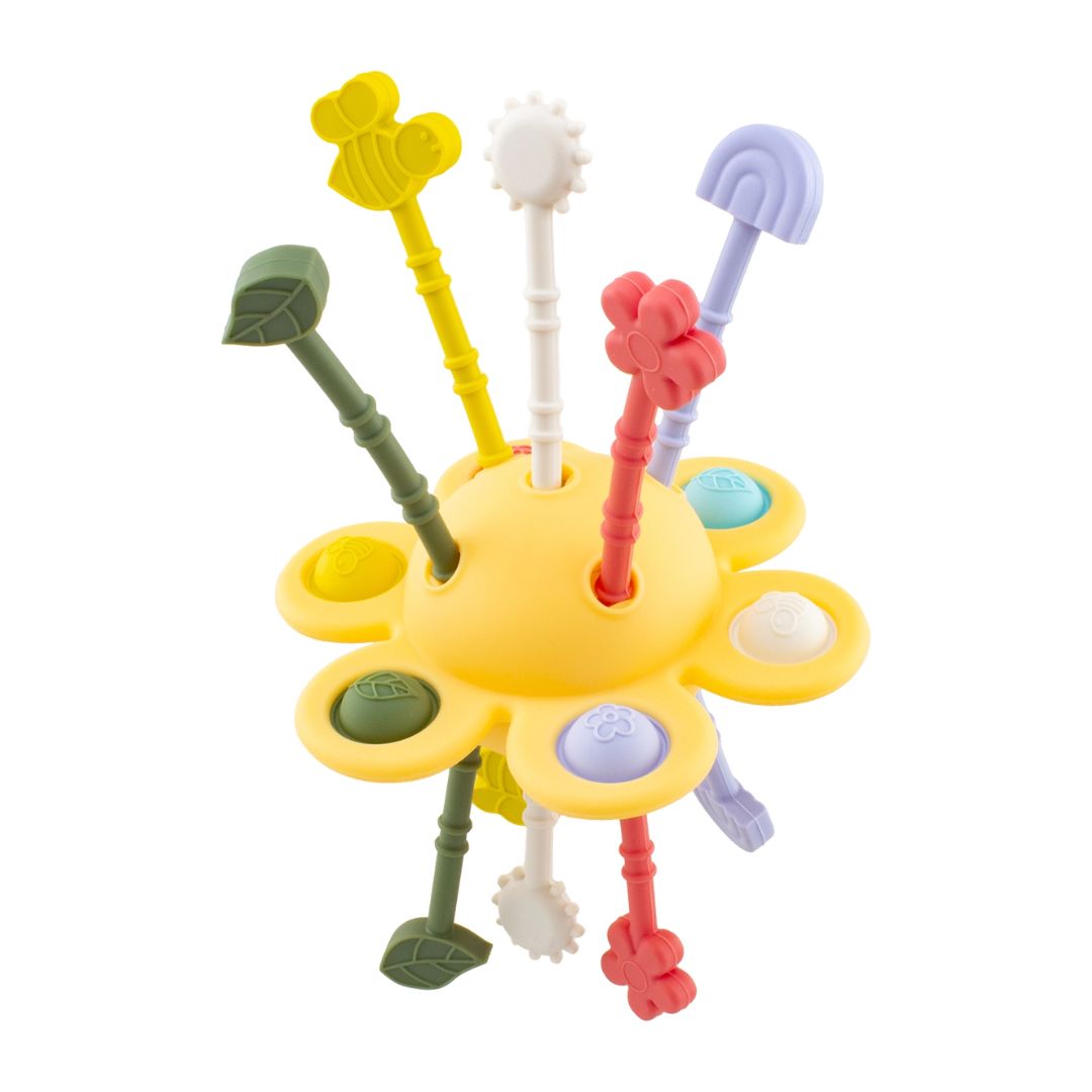 Silikon-Spielzeug in Kugelform Feinmotorik gelb