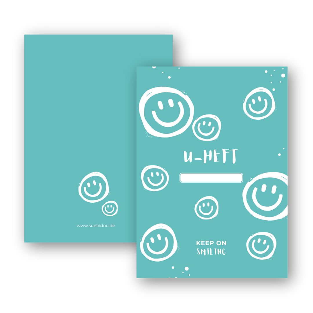 U-Heft Hülle "Smiley" personalisierbar