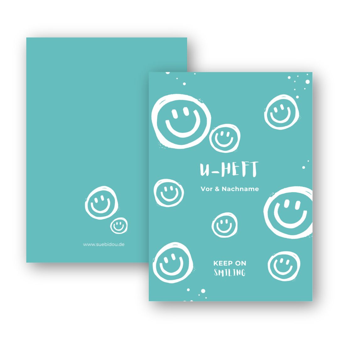 U-Heft Hülle "Smiley" personalisierbar