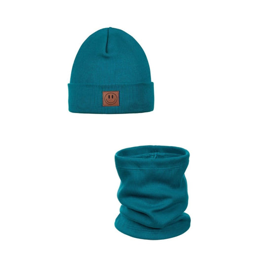 Set Mütze und Loop für Kinder petrol