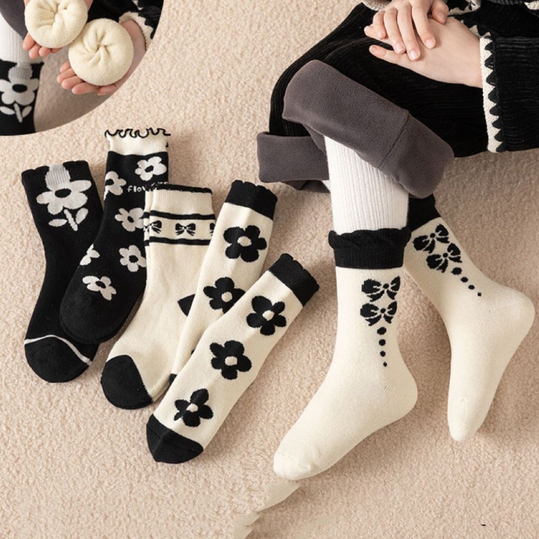 Kinder Socken schwarz/weiß 5er Set