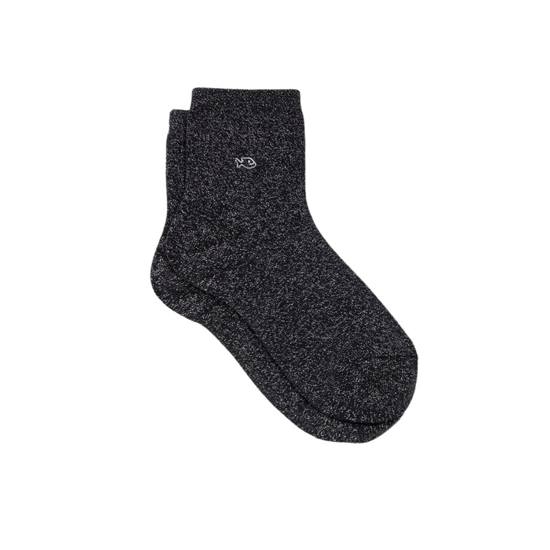 Glitzersocken unifarben schwarz