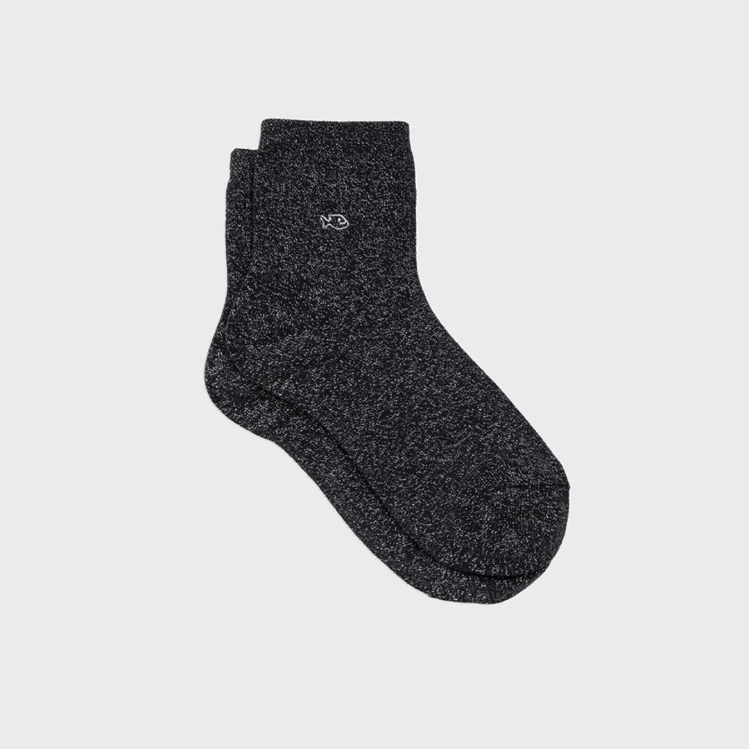 Glitzersocken unifarben schwarz