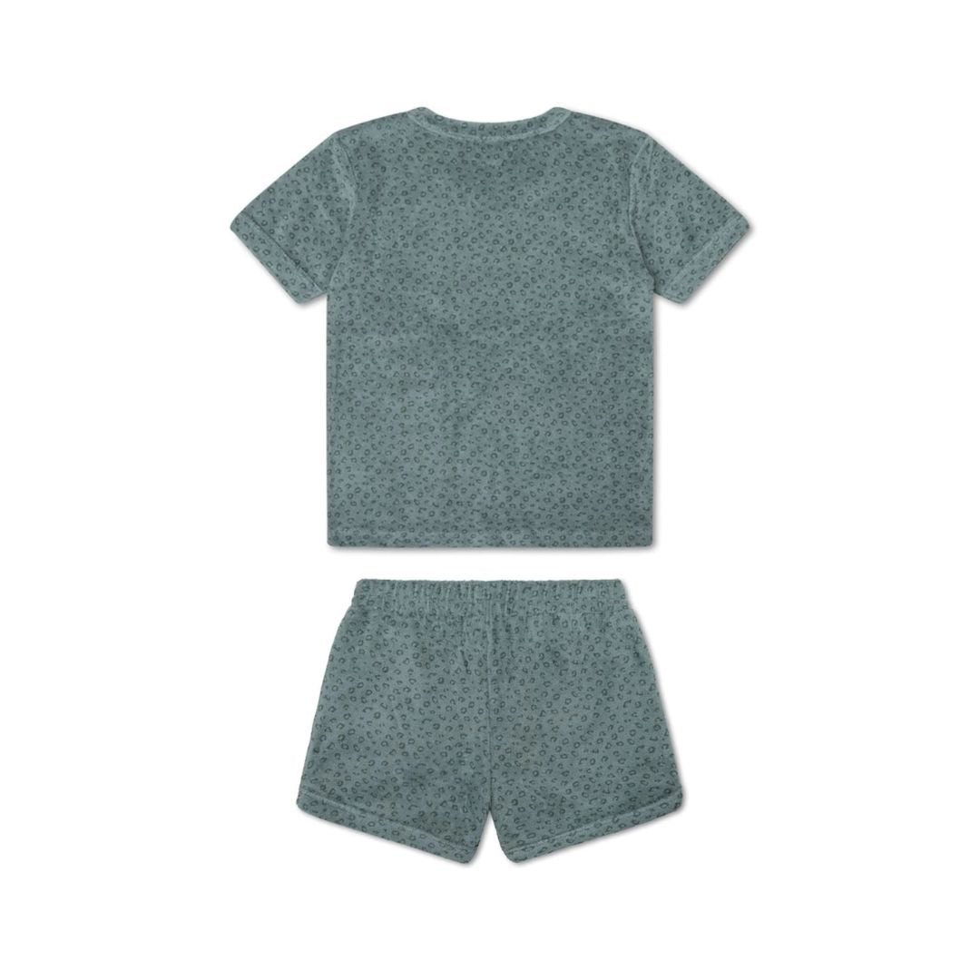 Sommer Frottee Set Shirt und Shorts für Jungen leo grün