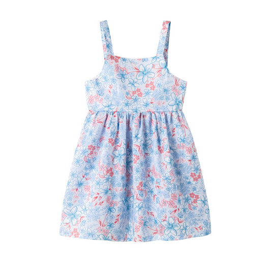 Mädchenkleid mit Trägern Blumenmuster