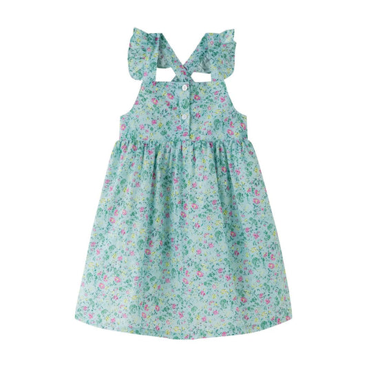 Türkisfarbenes Blumenkleid für Mädchen