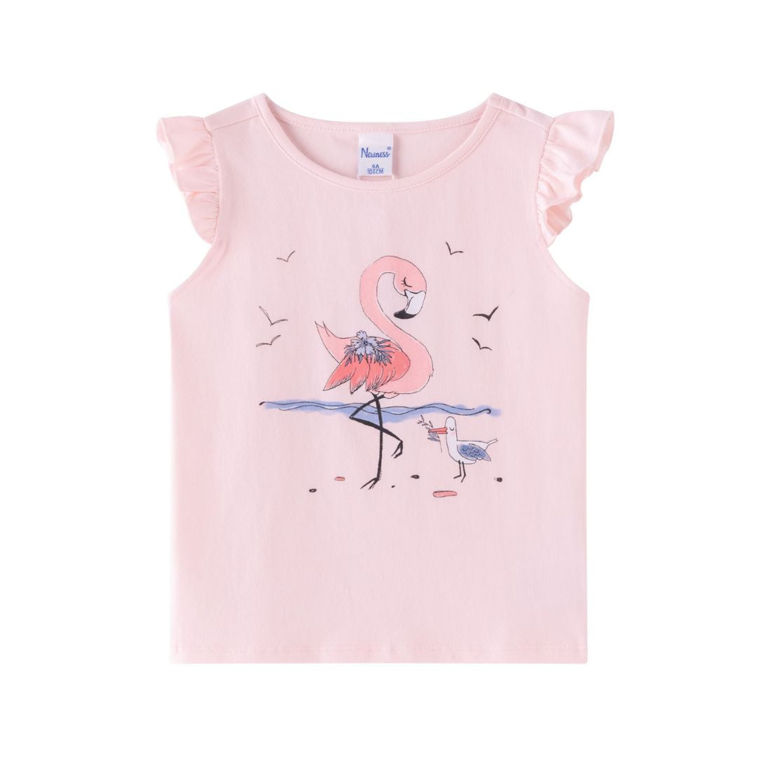 T-Shirt für Mädchen mit Flamingo Print