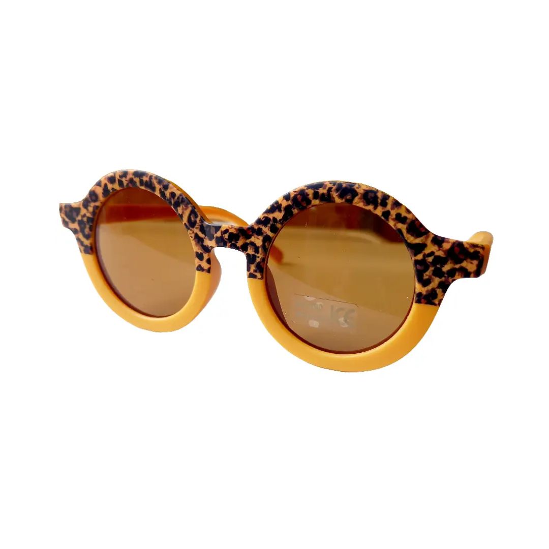 Kinder Sonnenbrille Retro Leopard gelb
