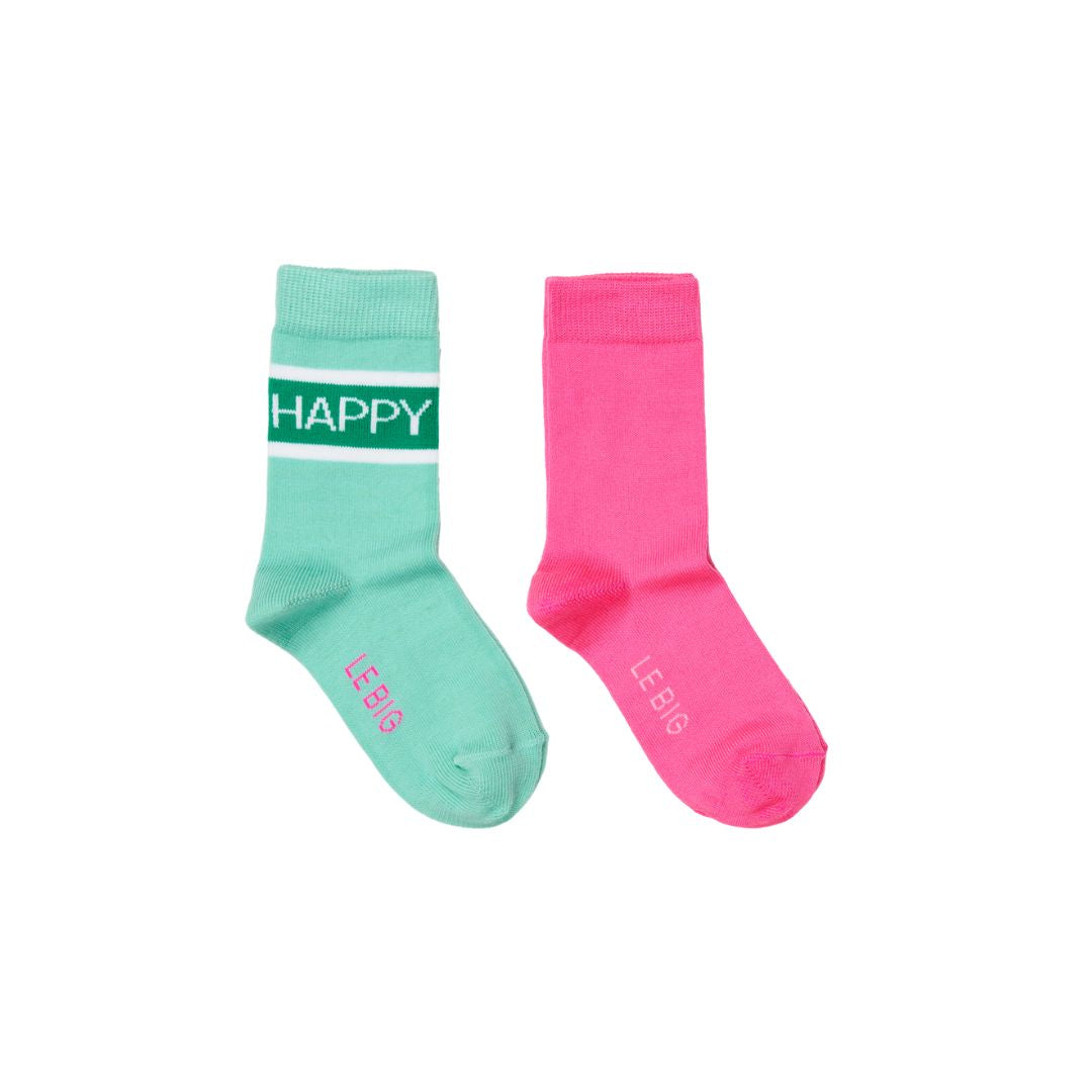 Happy Socken grün/pink