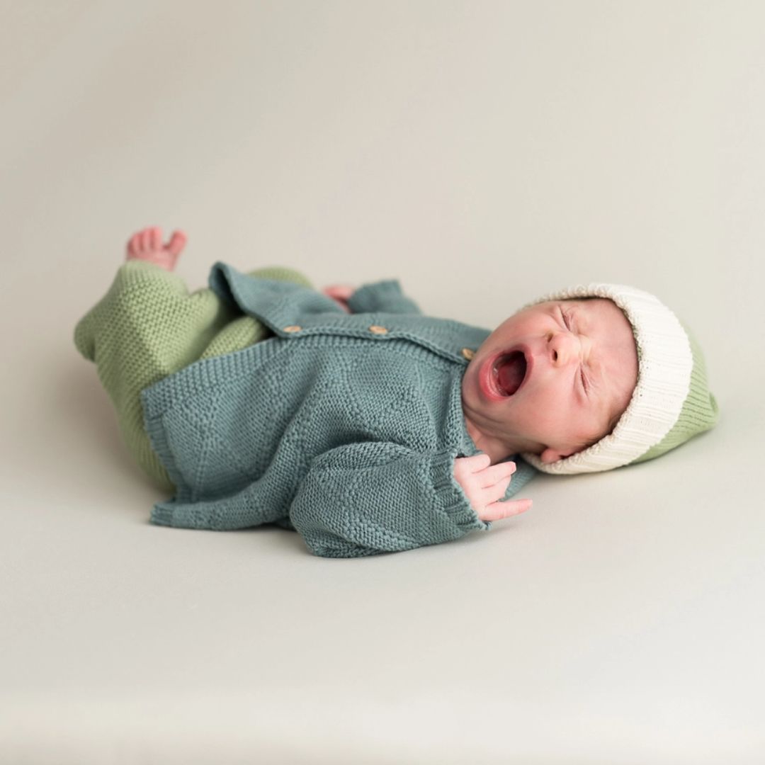 Baby Strickjacke 'Rhombus' blau