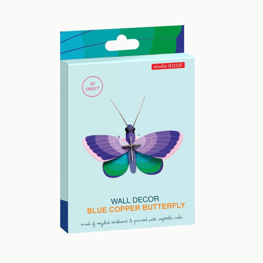 Studio Roof Wall Art 'Blue Copper Butterfly'