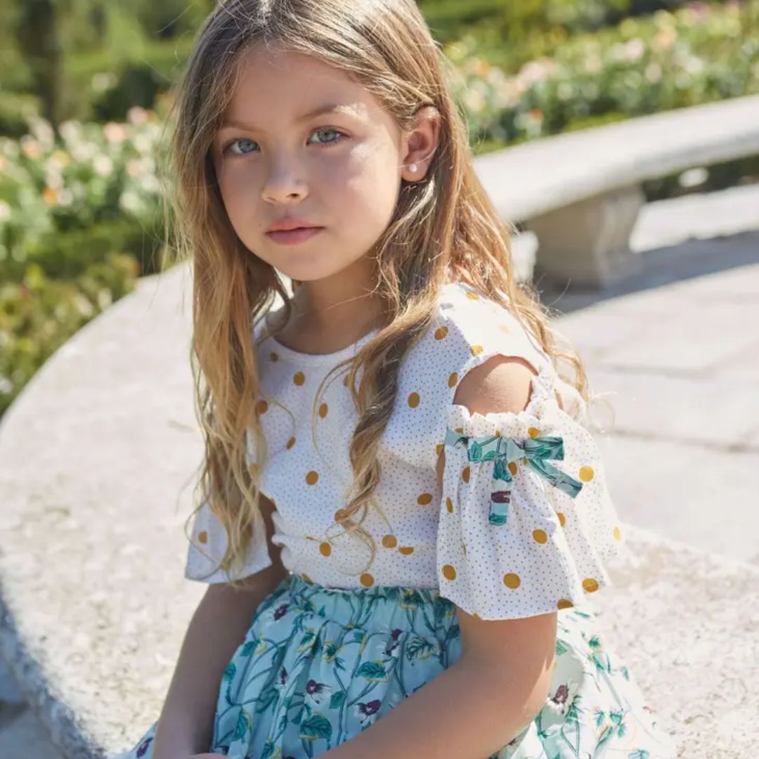 Polka Dots Dorados Mädchenbluse