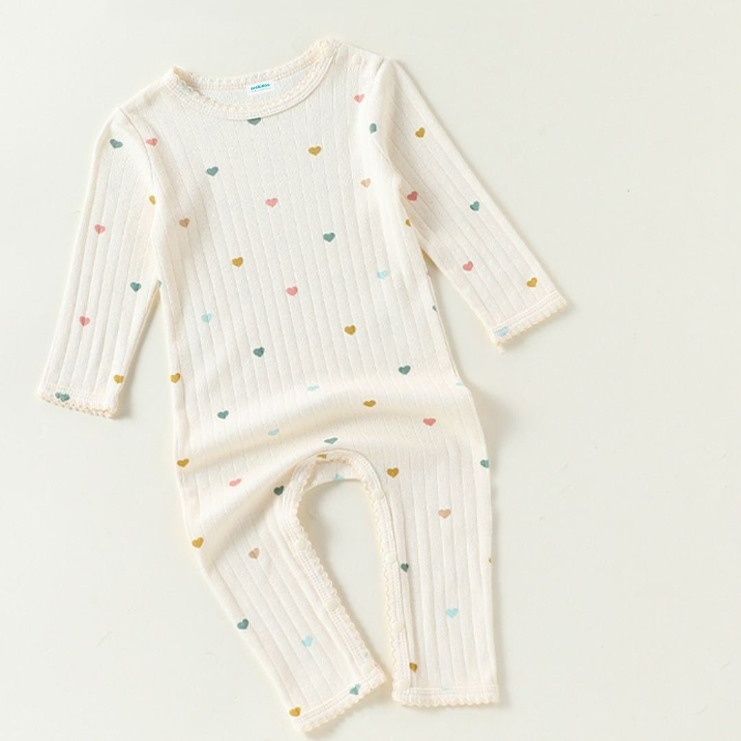Süßer Baby Baumwoll-Overall 'Colorful Hearts Romper'