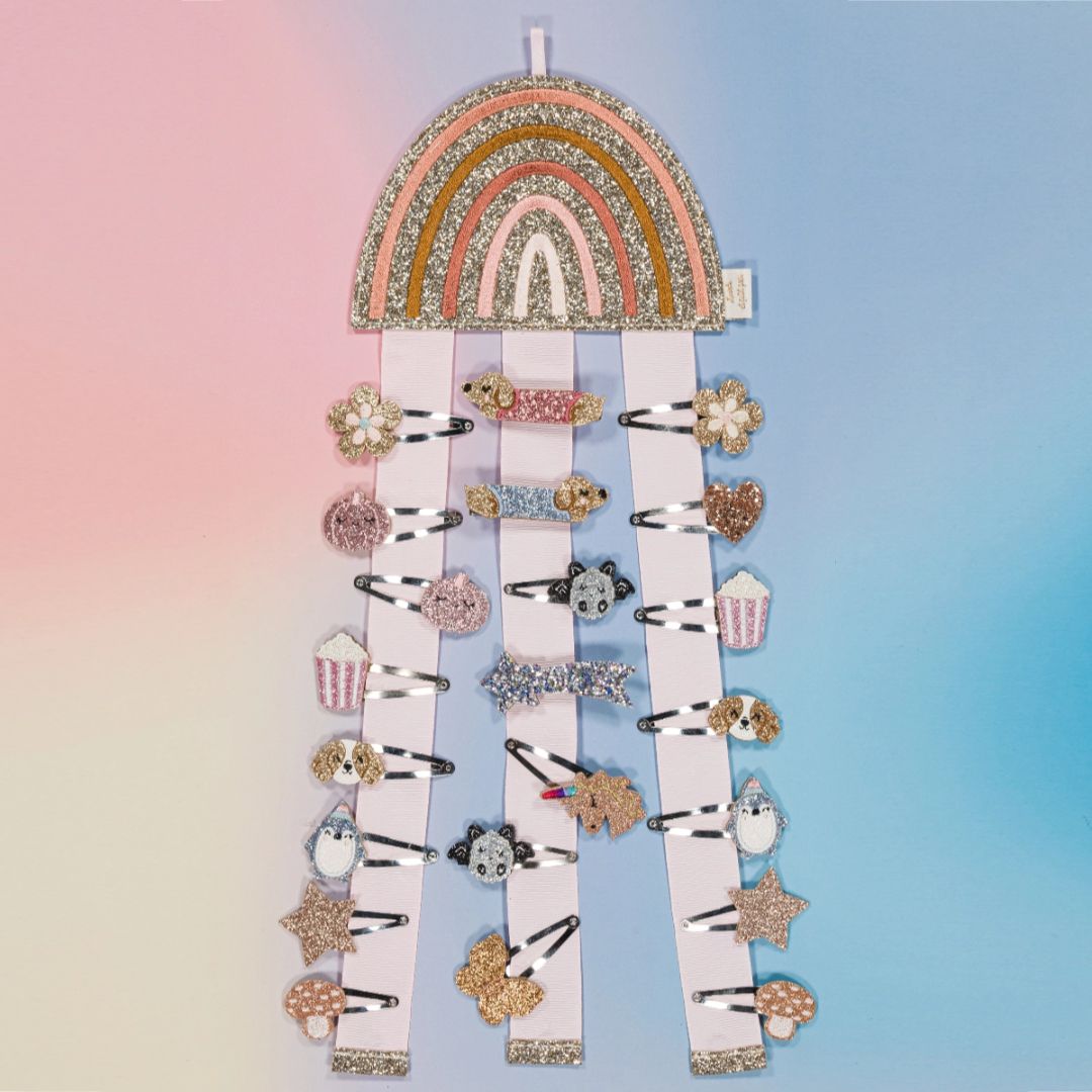 Zuckersüßer Wandhalter für Haarspangen 'Regenbogen'