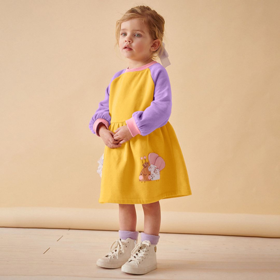 Wunderschönes Colorblock Kleid 'Kleine Käfer'