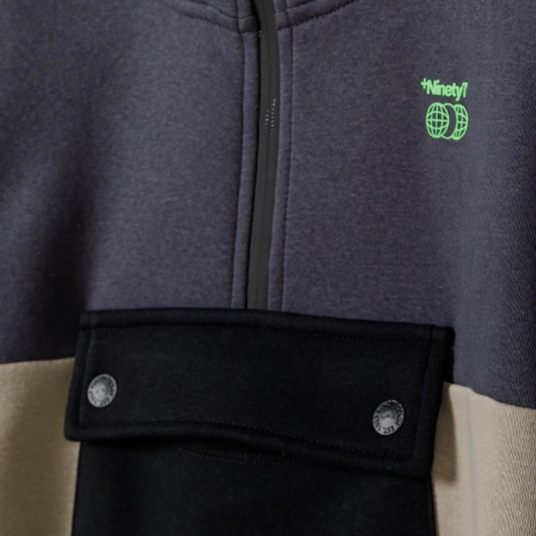 Colorblock Hoodie blau/beige