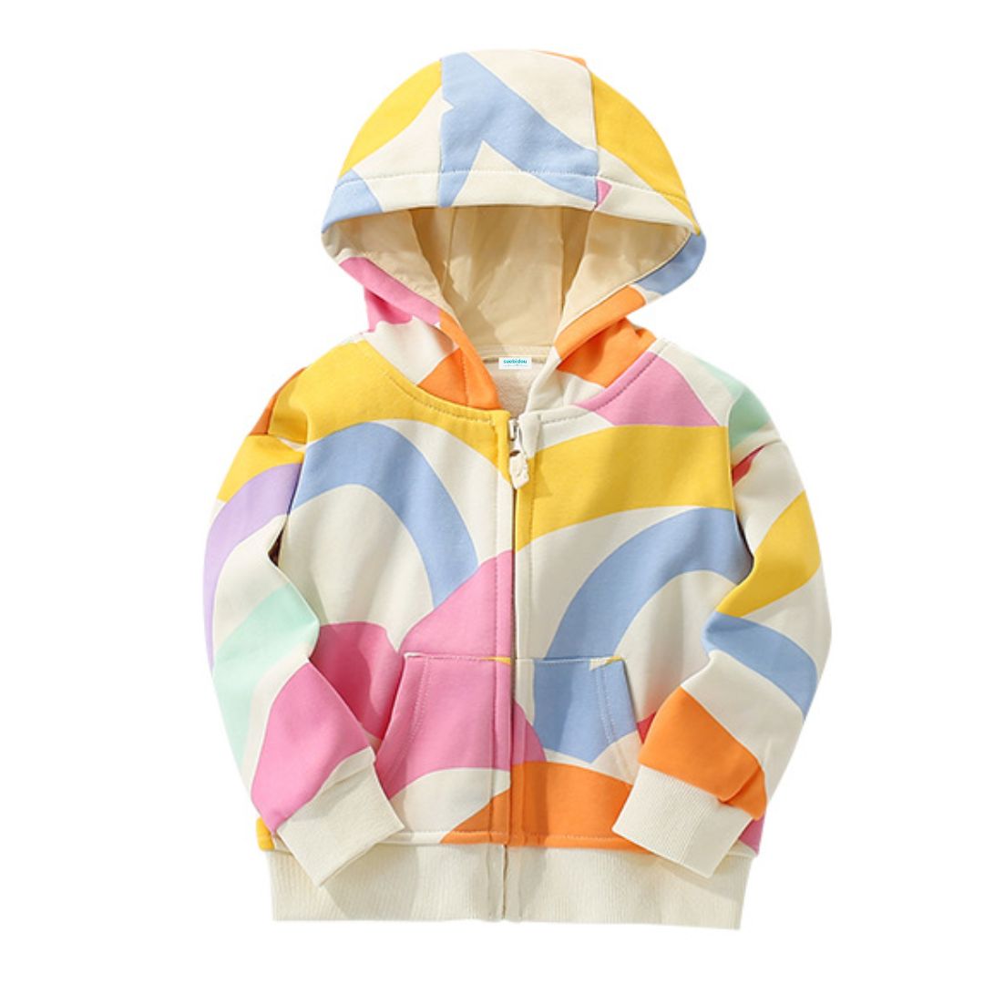 Kuschelige Sweatshirtjacke für Kinder 'Colorful' mehrfarbig