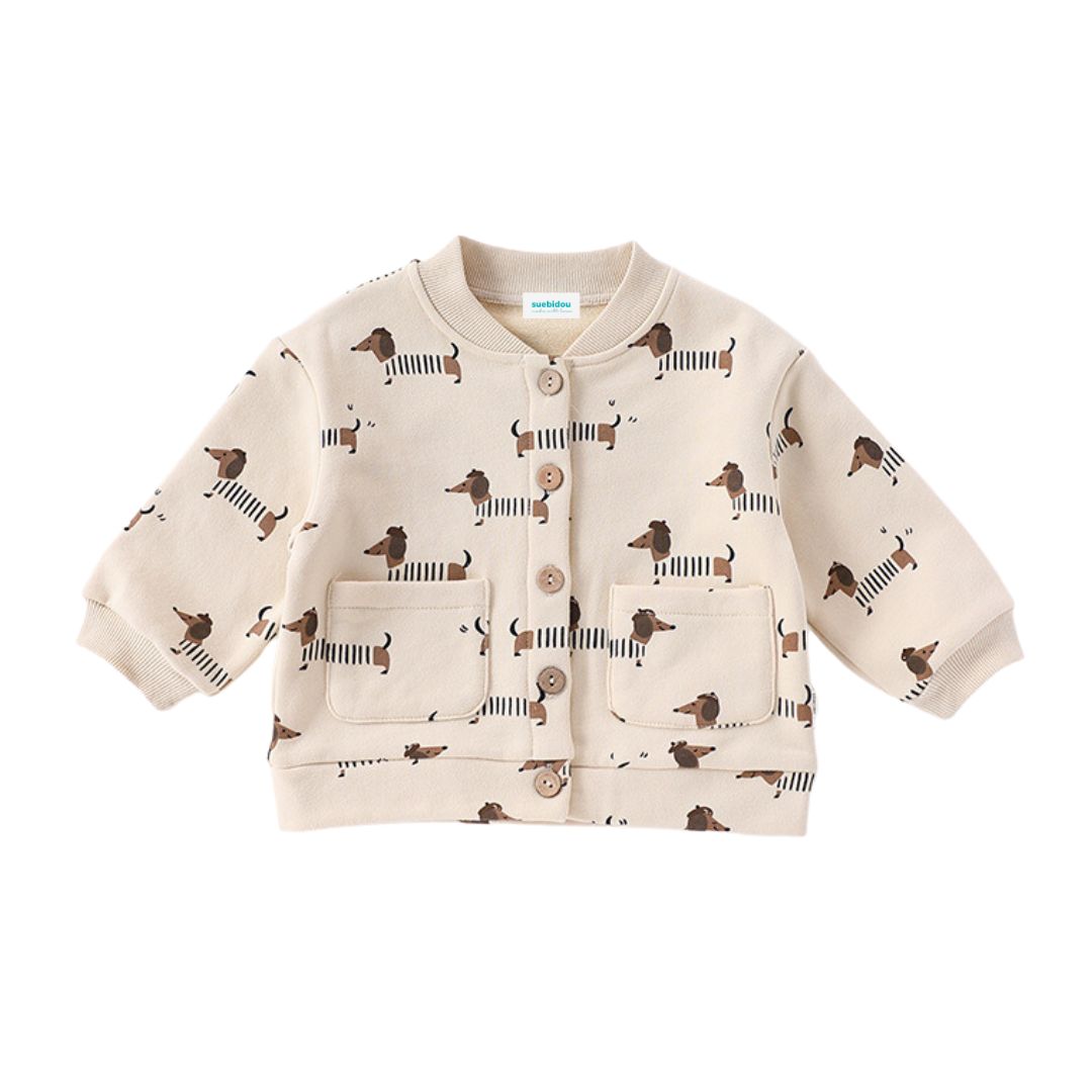 Süße Sweatshirtjacke mit Dackeldesign