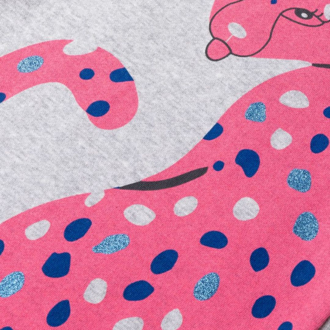 Sweatshirtkleid mit Leoprint und Tüll