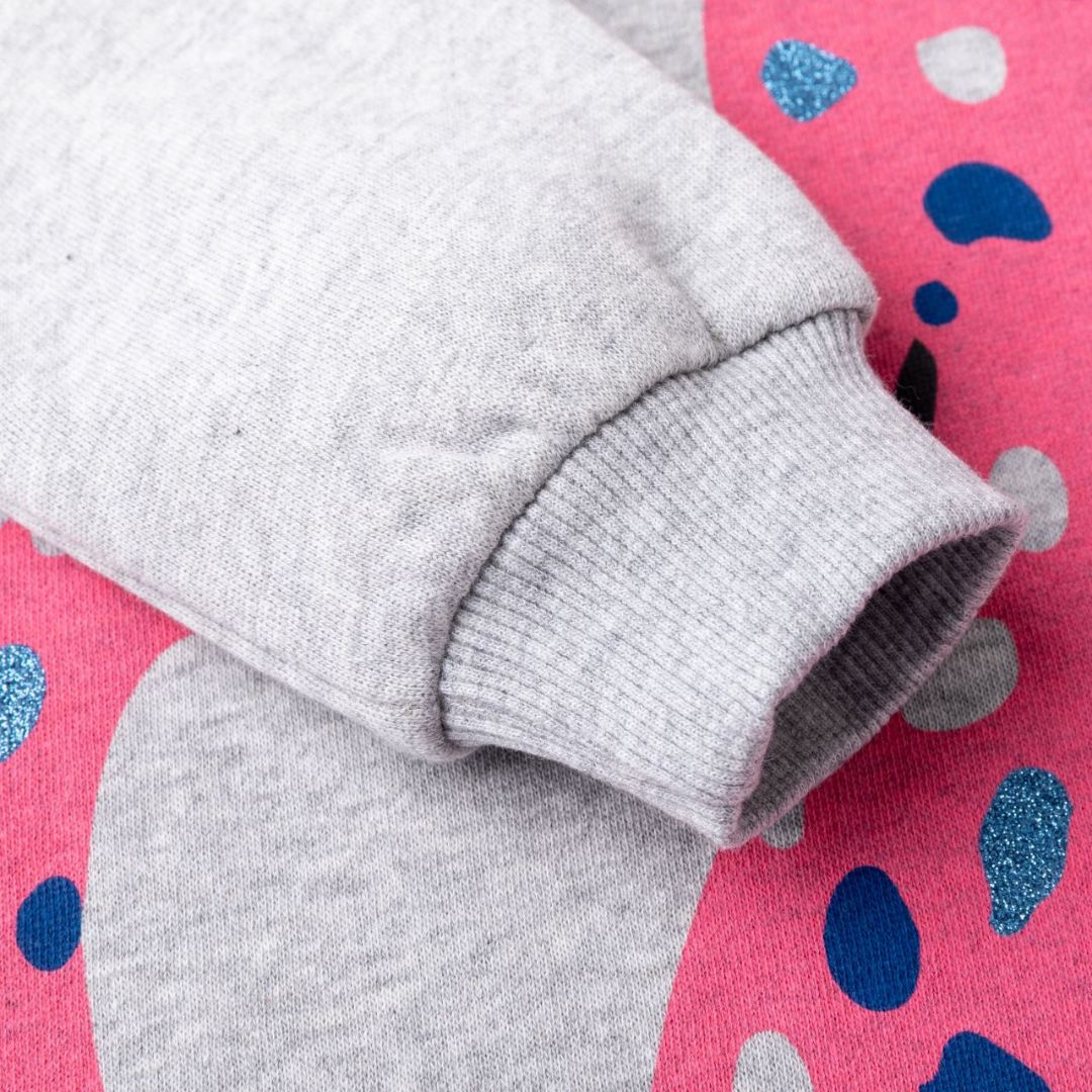 Sweatshirtkleid mit Leoprint und Tüll