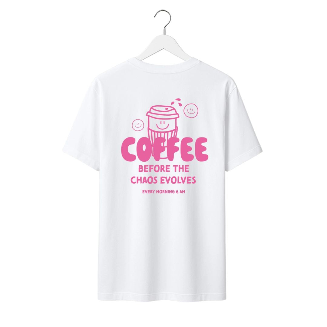Damen T-Shirt 'Coffee before Chaos'