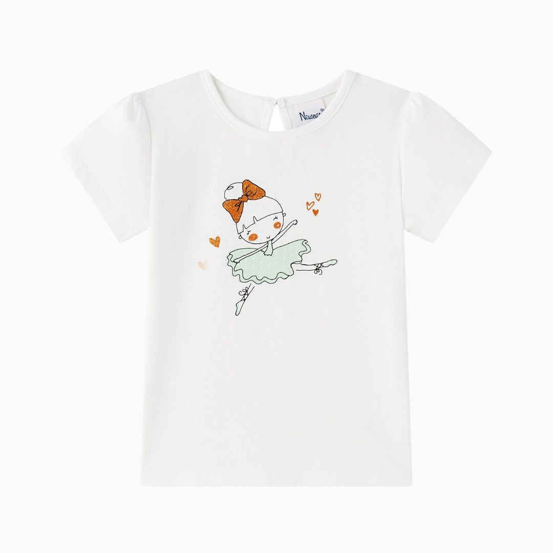 Mädchen T-Shirt mit Puffärmeln- Ballett