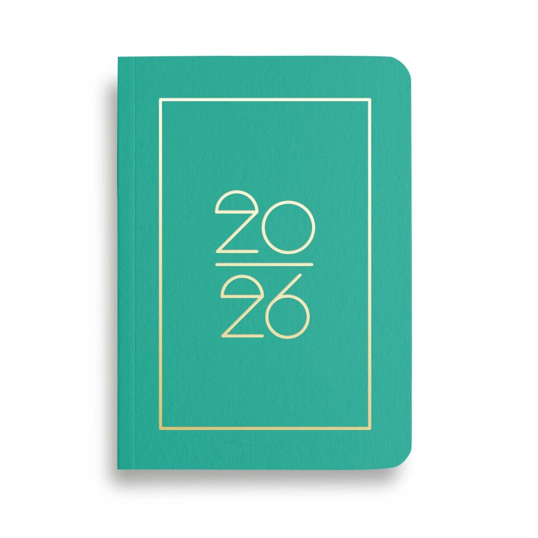 NAVUCKO | Pocket Kalender DIN A6 'Planner 2026' emerald grün