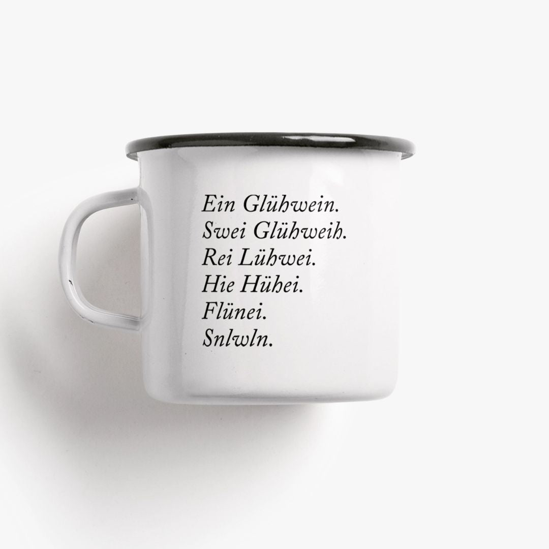 Tasse aus Emaille 'Glühwein'