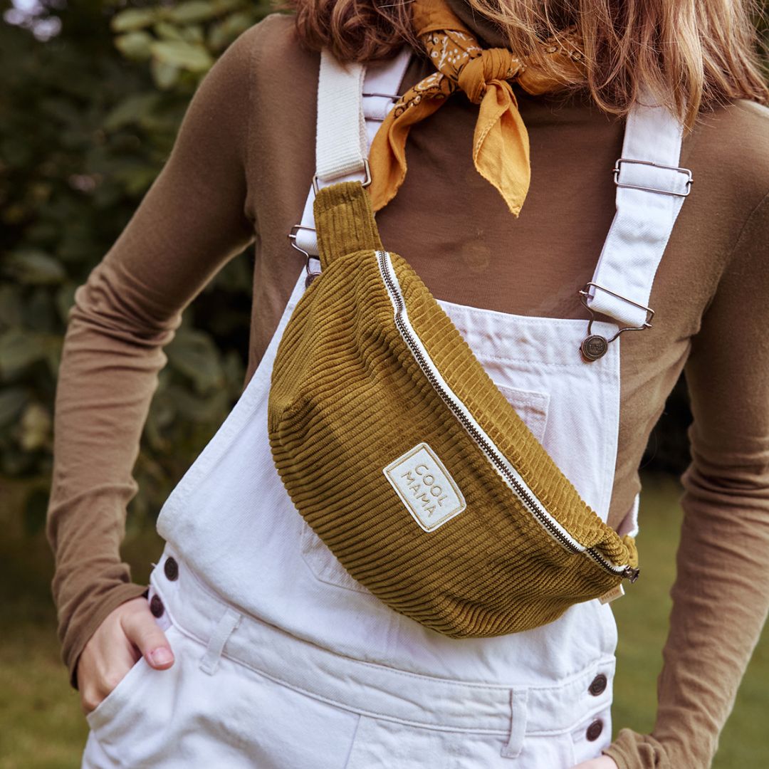 Teen/Damen Bauchtasche in Cordoptik bronze personalisierbar