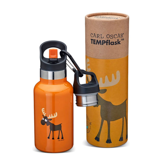 TempFlask Edelstahlflasche Kinder 'Hirsch' orange 0,35 L