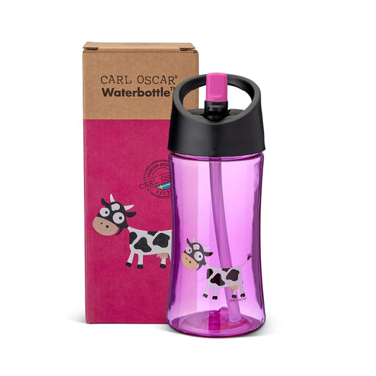 Trinkflasche Kids 0,35 L 'Kuh' violett