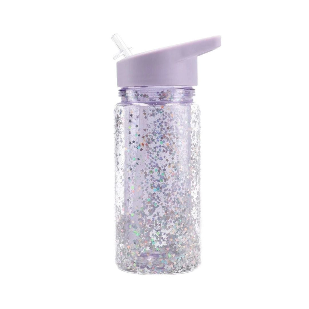 Trinkflasche 'Glitter Stars' lila 340 ml