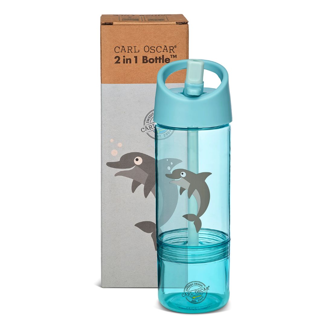 Wasserflasche 2 in 1 Tritan Renew 'Delfin' blau