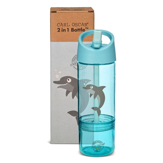 Wasserflasche 2 in 1 Tritan Renew 'Delfin' blau