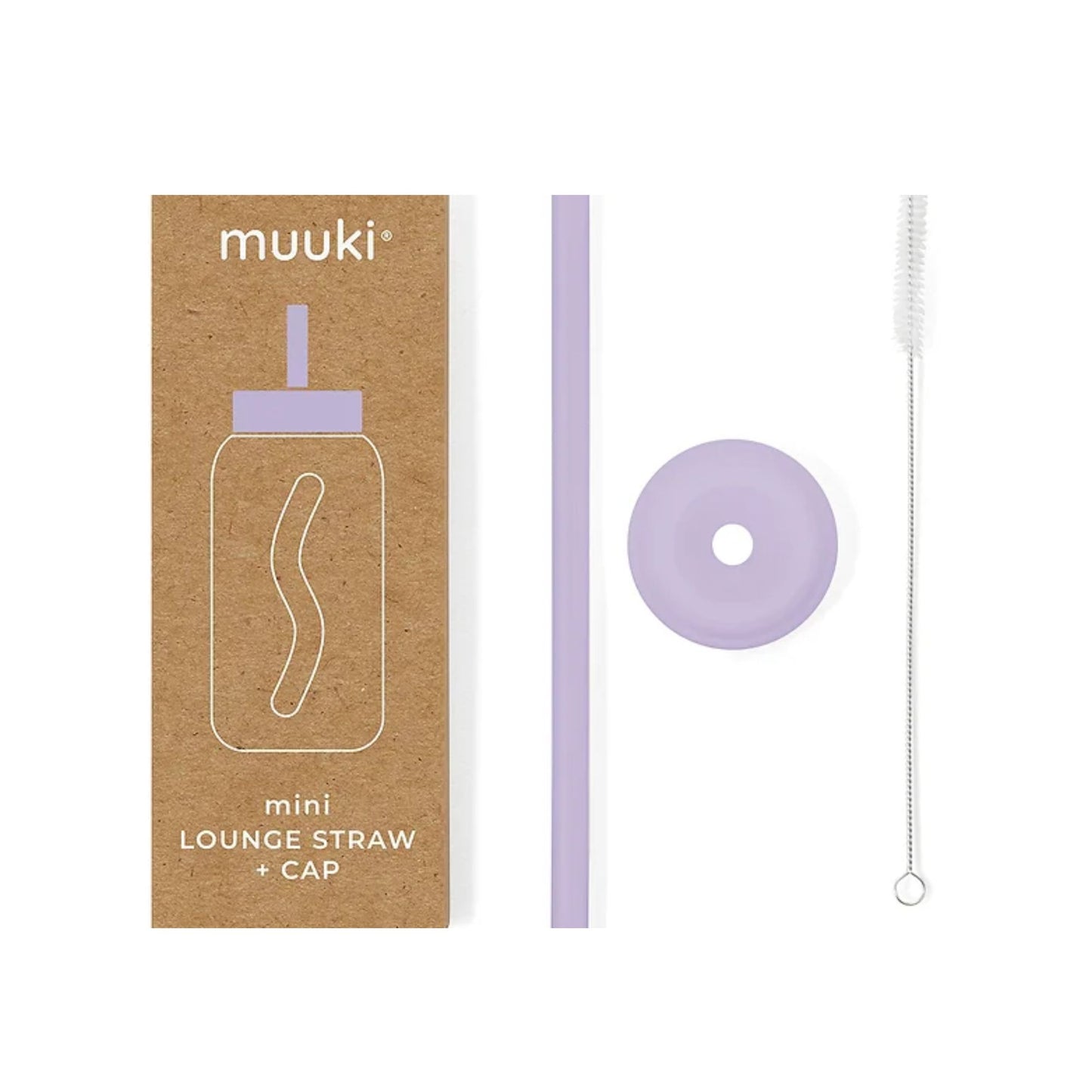 Trinkhalm + Cap für Trinkflasche pastel lilac